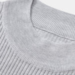 Ribbed Mock Neck Knit T-Shirt
