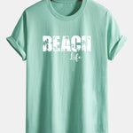 Regular Fit Beach Life Print Cotton T-Shirt