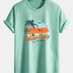 Regular Fit Summer Holiday Print Cotton T-Shirt