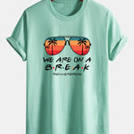 Regular Fit Sunglasses Palm Tree Print Cotton T-Shirt