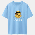Yellow Duck With Sunglasses Print Drop Shoulder Oversize T-Shirt