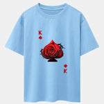 Rose K Print Drop Shoulder Oversize T-Shirt