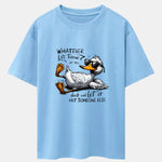 Sunglasses Goose Print Drop Shoulder Oversize T-Shirt