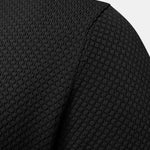 Pineapple Texture Knit V Neck Polo Shirt