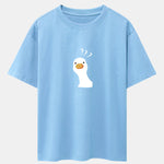 Doubtful Goose Print Drop Shoulder Oversize T-Shirt