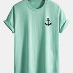 Regular Fit Anchor Print Cotton T-Shirt