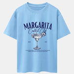 Margarita Cocktail Print Drop Shoulder Oversize T-Shirt