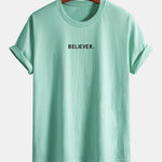 Regular Fit Believer Print Cotton T-Shirt