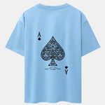 Ace Of Spades Print Drop Shoulder Oversize T-Shirt