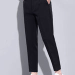 Slim Fit Tapered Cropped Trousers