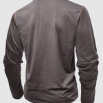 Men's lapel half-button long-sleeved Polo