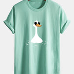Regular Fit Sunglasses Goose Print Cotton T-Shirt