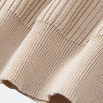 Ribbed Crew Neck Sweater Knitted T-Shirt