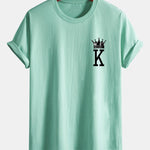 Regular Fit Crown King Print Cotton T-Shirt