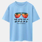Sunglasses Palm Tree Print Drop Shoulder Oversize T-Shirt