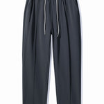 Single Pleat Drawstring Straight Leg Pants