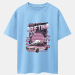 Tokyo Speed Car Print Drop Shoulder Oversize T-Shirt