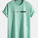 Regular Fit Balance Stripe Print Cotton T-Shirt