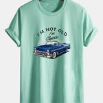 Regular Fit Car Slogan Print Cotton T-Shirt
