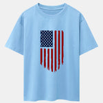 American Flag Print Drop Shoulder Oversize T-Shirt