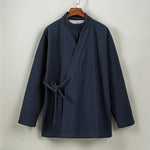 Fleece Lined Thick Warm Curved Neck Hanfu Cardigan
