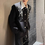Beaded Shoulder Pad Suit Jacket