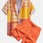 Paisley Border Button Up Shirt & Swim Shorts