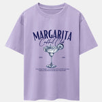 Margarita Cocktail Print Drop Shoulder Oversize T-Shirt