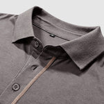 Men's lapel half-button long-sleeved Polo