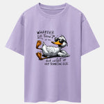 Sunglasses Goose Print Drop Shoulder Oversize T-Shirt