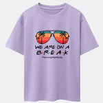 Sunglasses Palm Tree Print Drop Shoulder Oversize T-Shirt