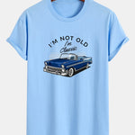 Regular Fit Car Slogan Print Cotton T-Shirt