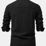 Long Sleeved Waffle Button Up Shirt