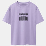 Kindness Barcode Print Drop Shoulder Oversize T-Shirt