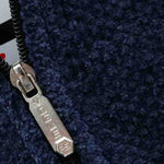 Men's Fleece-lined thickened knitted zipper Long  hooded jacket