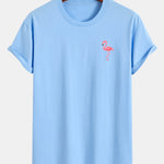 Regular Fit Flamingo Print Cotton T-Shirt