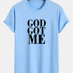 Regular Fit God Got Me Print Cotton T-Shirt