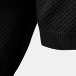 Pineapple Texture Knit V Neck Polo Shirt