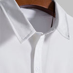 Men's solid color lapel button down casual short sleeve shirt