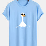 Regular Fit Sunglasses Goose Print Cotton T-Shirt