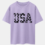 USA Print Drop Shoulder Oversize T-Shirt