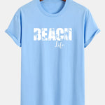 Regular Fit Beach Life Print Cotton T-Shirt