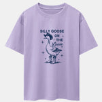 Silly Cowboy Goose Print Drop Shoulder Oversize T-Shirt