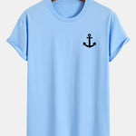 Regular Fit Anchor Print Cotton T-Shirt