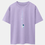 Astronaut On A Rope Print Drop Shoulder Oversize T-Shirt