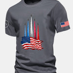 Regular Fit Fighter Jets With USA Flag Print Cotton T-Shirt