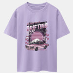 Tokyo Speed Car Print Drop Shoulder Oversize T-Shirt