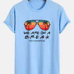 Regular Fit Sunglasses Palm Tree Print Cotton T-Shirt