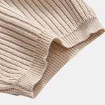 Ribbed Crew Neck Sweater Knitted T-Shirt