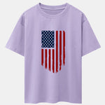 American Flag Print Drop Shoulder Oversize T-Shirt